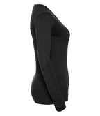 Russell Athletic Collection Ladies Cotton Acrylic V Neck Sweater - Black
