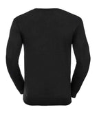 Russell Athletic Collection Cotton Acrylic V Neck Sweater - Black