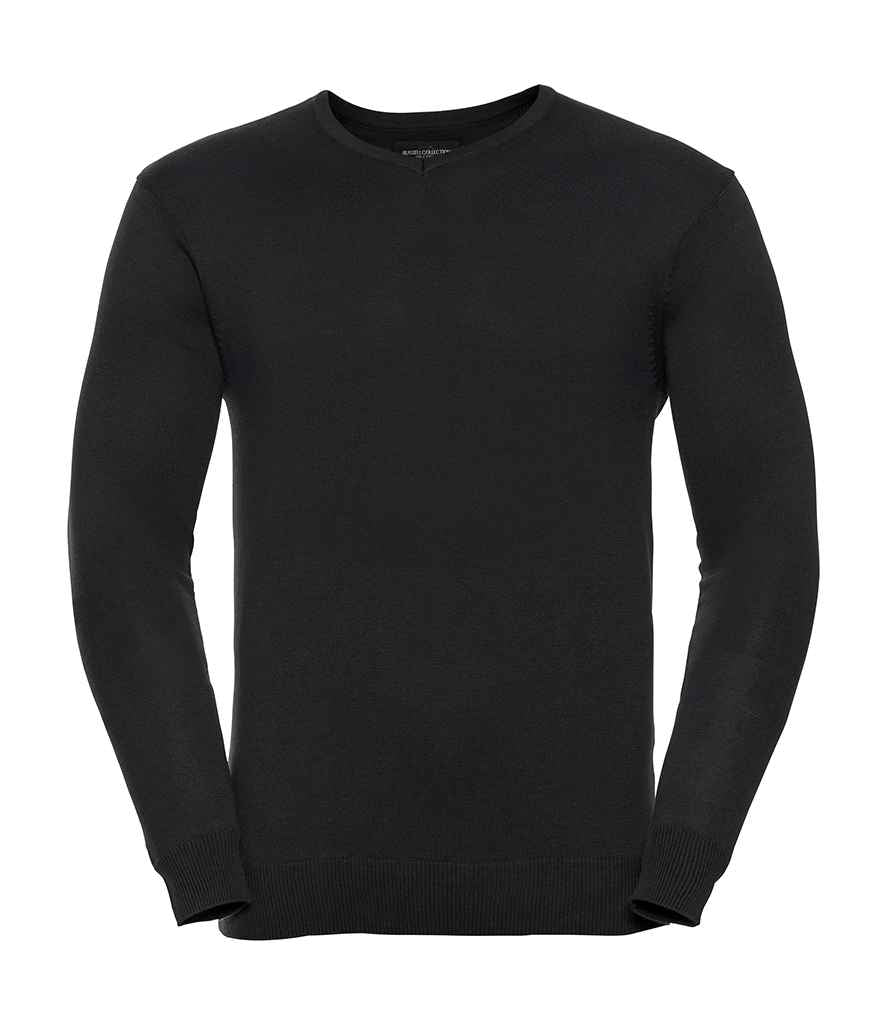 Russell Athletic Collection Cotton Acrylic V Neck Sweater - Black