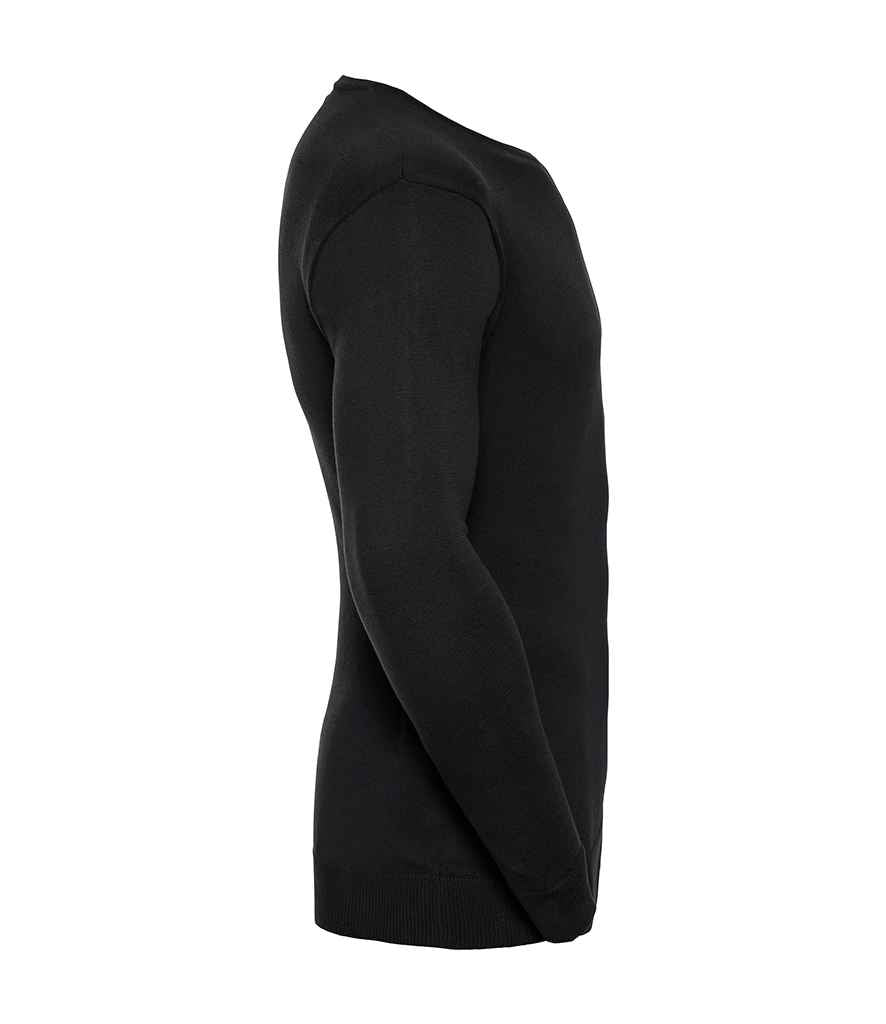 Russell Athletic Collection Cotton Acrylic V Neck Sweater - Black