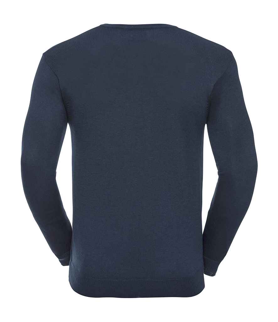 Russell Athletic Collection Cotton Acrylic V Neck Sweater - French Navy