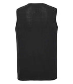 Russell Athletic Collection Sleeveless Cotton Acrylic V Neck Sweater - Black