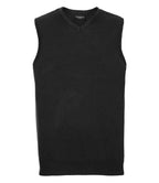 Russell Athletic Collection Sleeveless Cotton Acrylic V Neck Sweater - Black