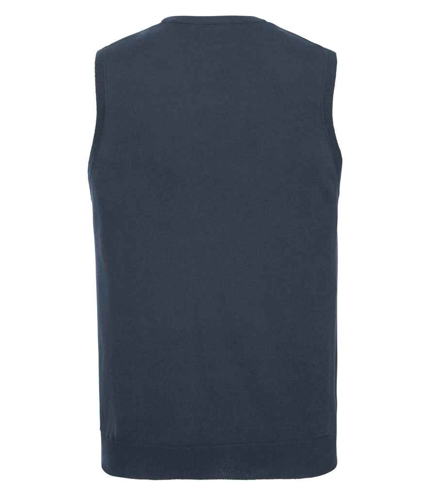 Russell Athletic Collection Sleeveless Cotton Acrylic V Neck Sweater - French Navy