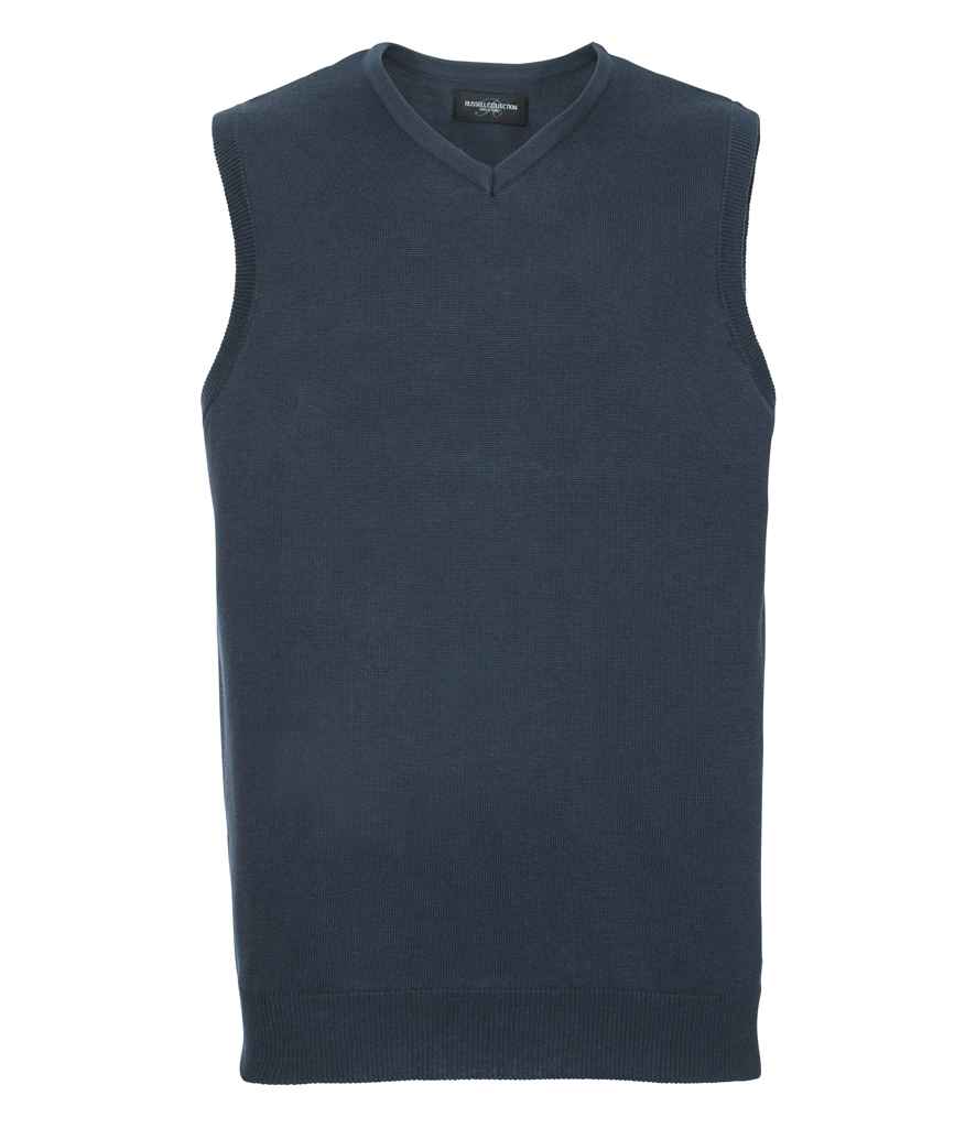 Russell Athletic Collection Sleeveless Cotton Acrylic V Neck Sweater - French Navy