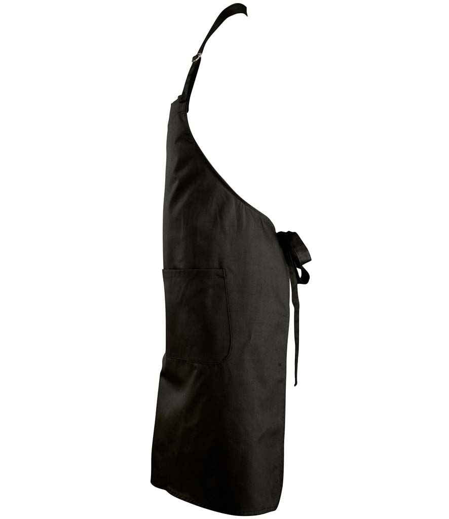 SOL'S Gala Long Bib Apron - Deep Black