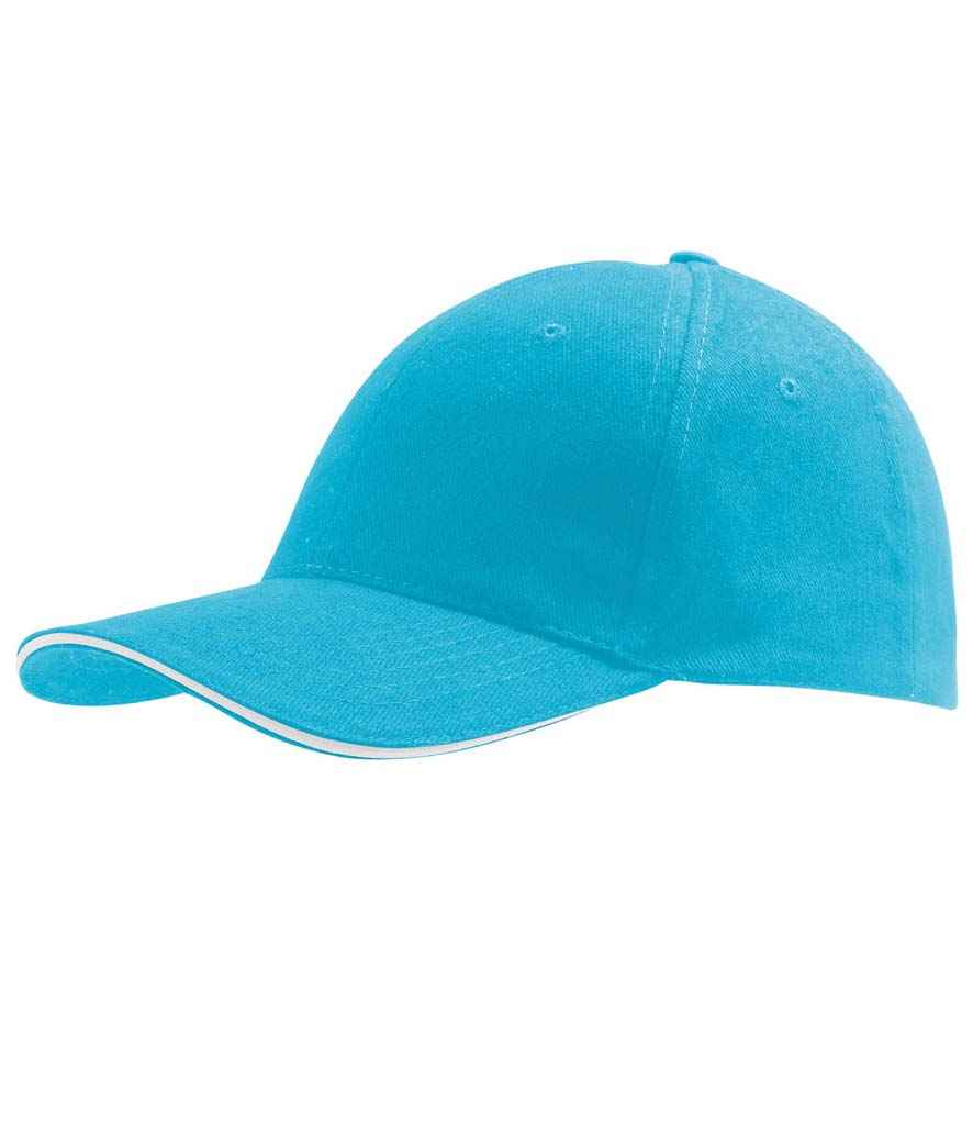 SOL'S Buffalo Cap - Turquoise Blue/White