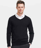 SOL'S Galaxy Cotton Acrylic V Neck Sweater - Black