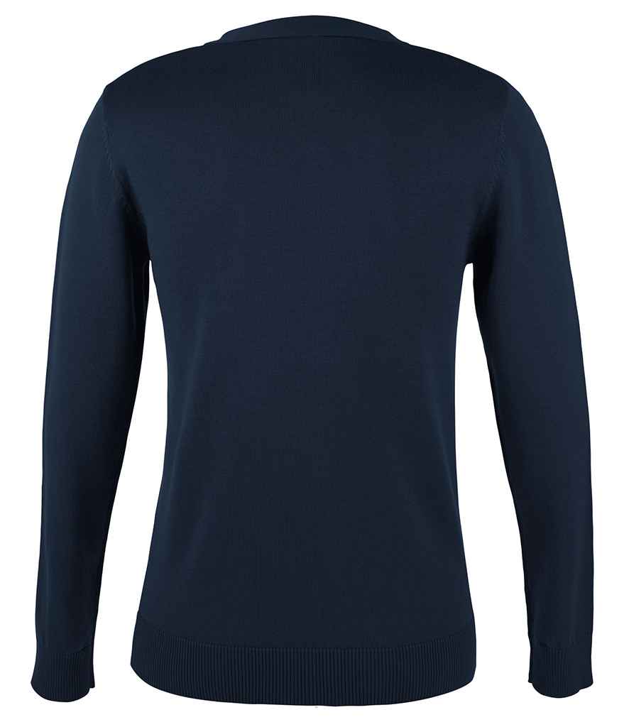 SOL'S Ladies Golden Cotton Acrylic V Neck Cardigan - Navy