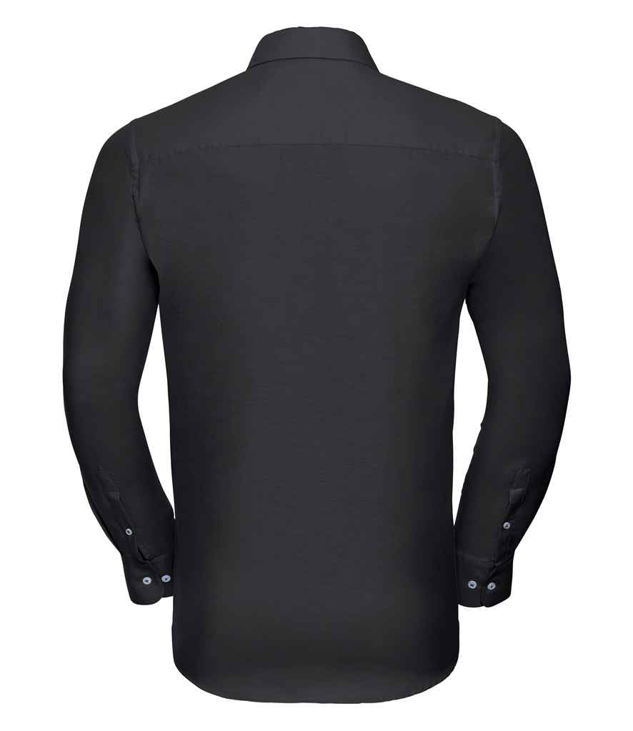 Russell Athletic Collection Long Sleeve Tailored Oxford Shirt - Black