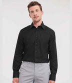 Russell Athletic Collection Long Sleeve Tailored Oxford Shirt - Black