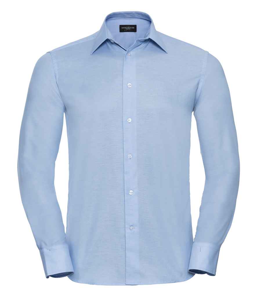 Russell Athletic Collection Long Sleeve Tailored Oxford Shirt - Oxford Blue