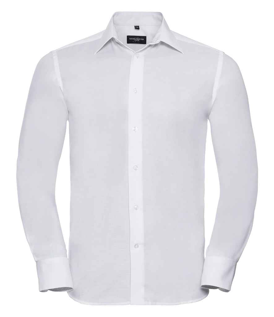 Russell Athletic Collection Long Sleeve Tailored Oxford Shirt - White