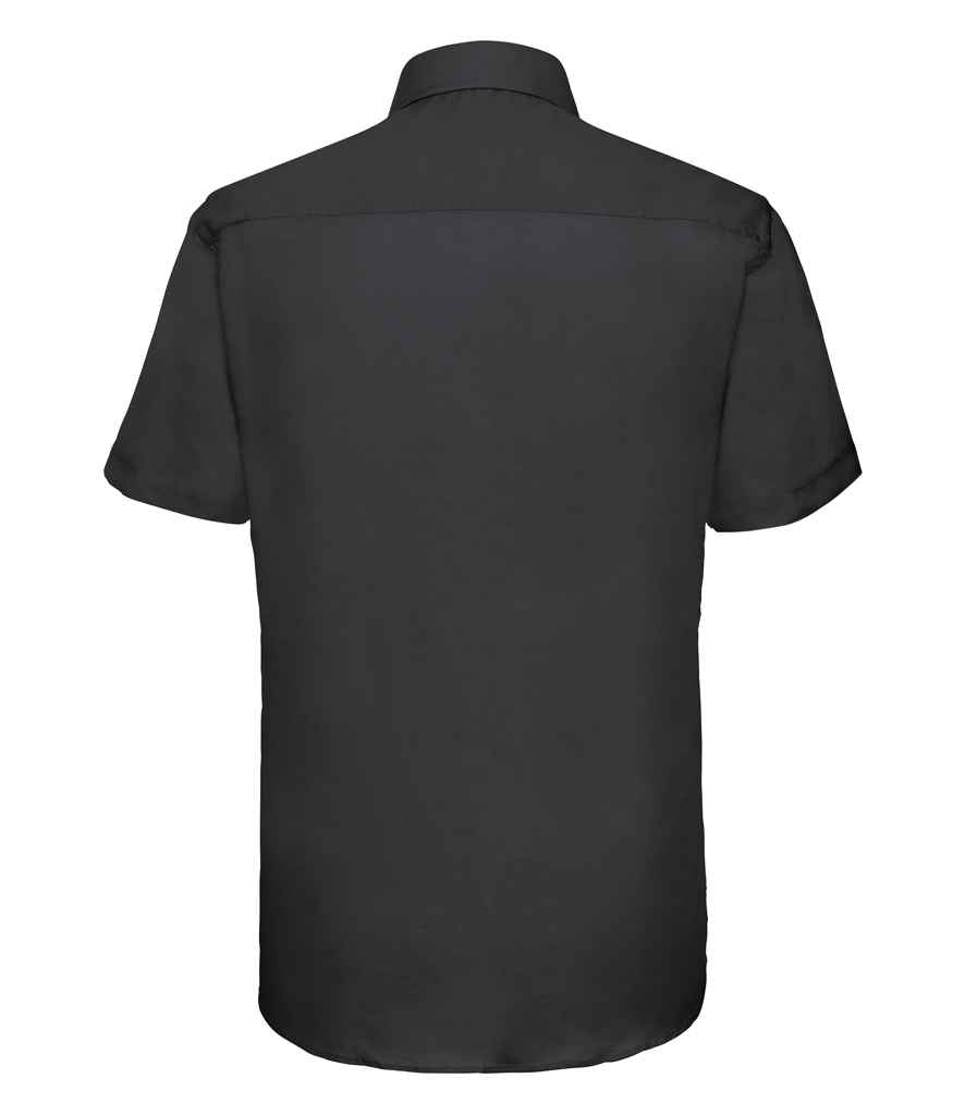 Russell Athletic Collection Short Sleeve Tailored Oxford Shirt - Black