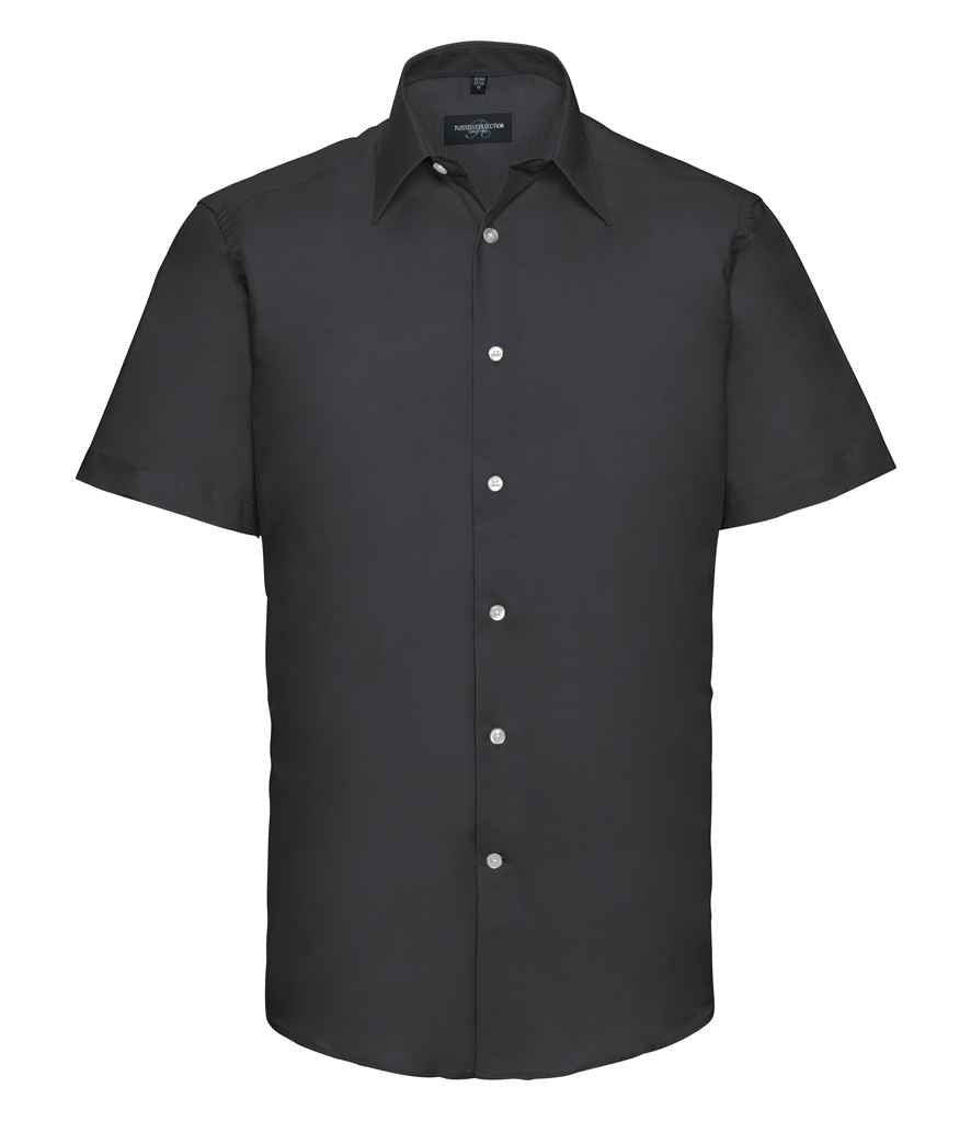 Russell Athletic Collection Short Sleeve Tailored Oxford Shirt - Black