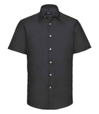 Russell Athletic Collection Short Sleeve Tailored Oxford Shirt - Black
