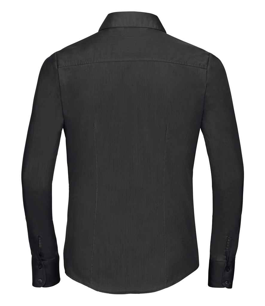 Russell Athletic Collection Ladies Long Sleeve Fitted Poplin Shirt - Black