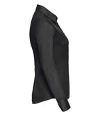 Russell Athletic Collection Ladies Long Sleeve Fitted Poplin Shirt - Black