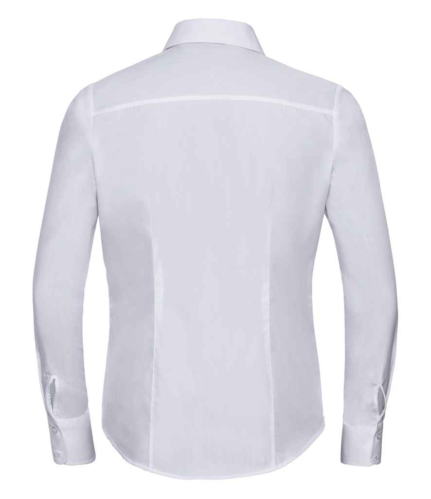 Russell Athletic Collection Ladies Long Sleeve Fitted Poplin Shirt - White