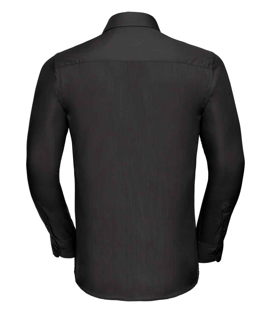 Russell Athletic Collection Long Sleeve Tailored Poplin Shirt - Black