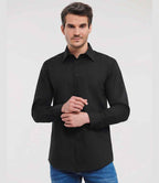 Russell Athletic Collection Long Sleeve Tailored Poplin Shirt - Black