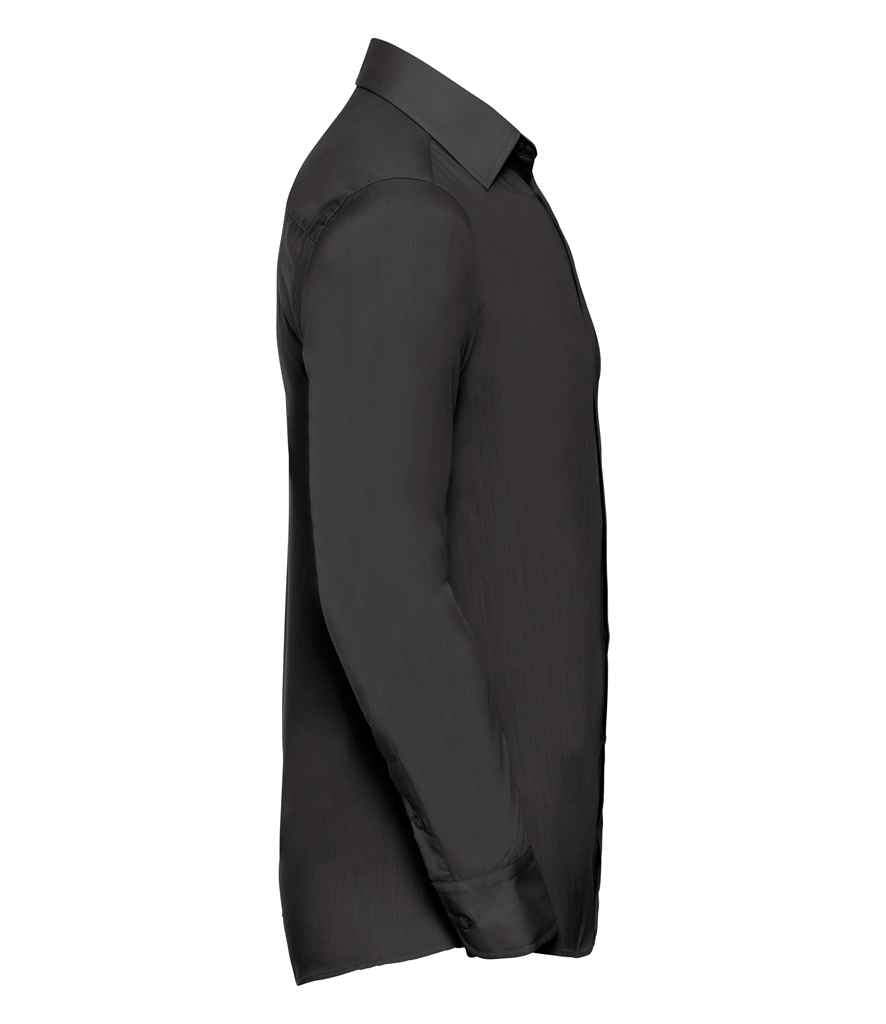Russell Athletic Collection Long Sleeve Tailored Poplin Shirt - Black