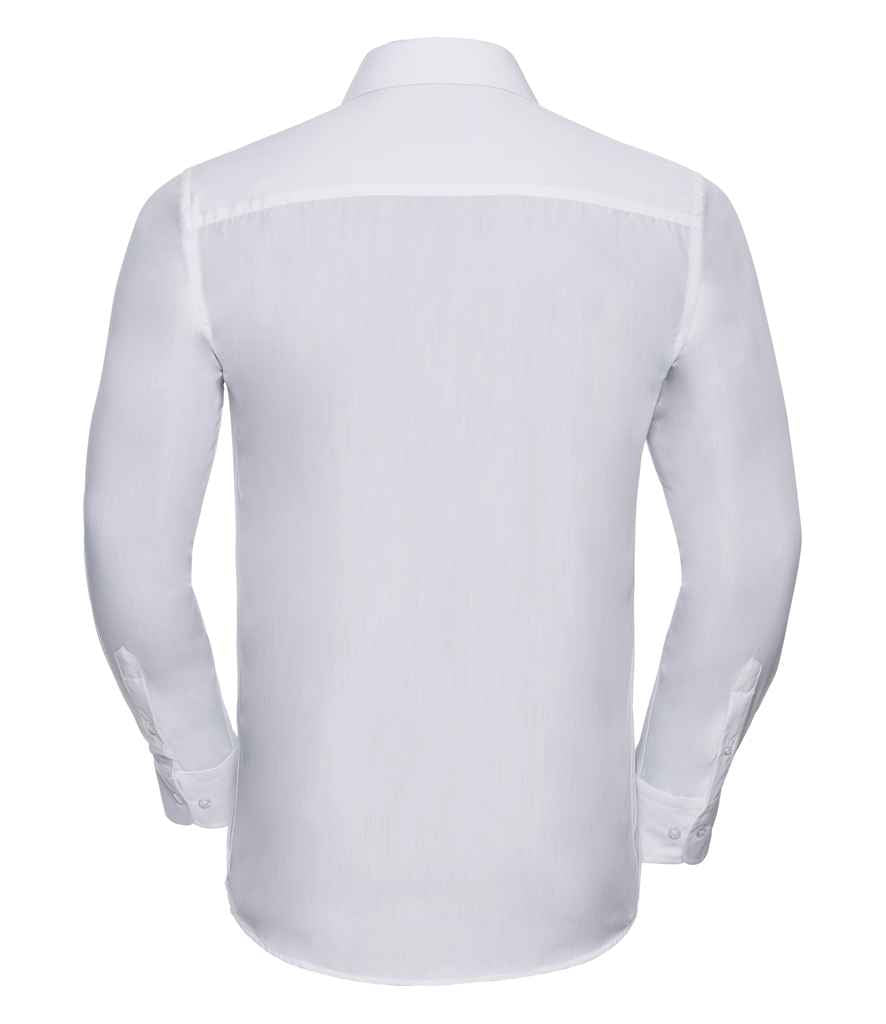 Russell Athletic Collection Long Sleeve Tailored Poplin Shirt - White