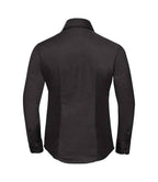 Russell Athletic Collection Ladies Long Sleeve Easy Care Oxford Shirt - Black