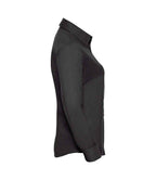 Russell Athletic Collection Ladies Long Sleeve Easy Care Oxford Shirt - Black