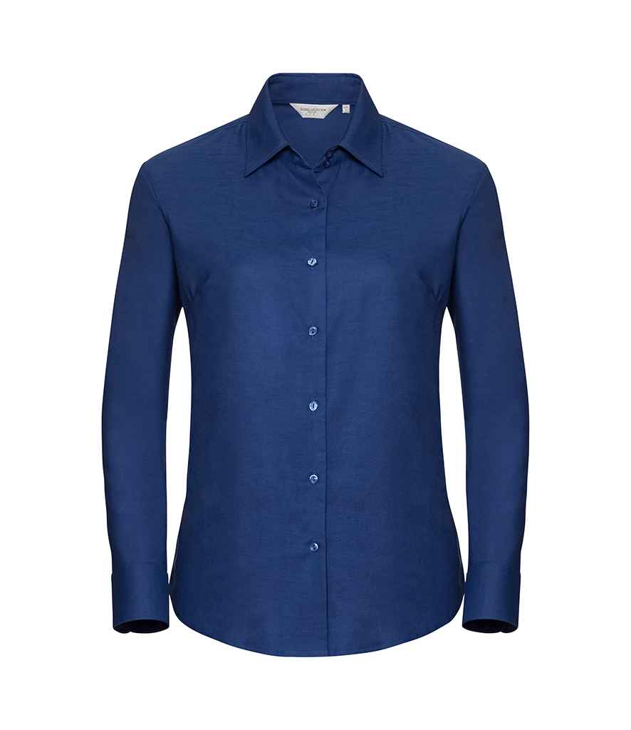 Russell Athletic Collection Ladies Long Sleeve Easy Care Oxford Shirt - Bright Royal