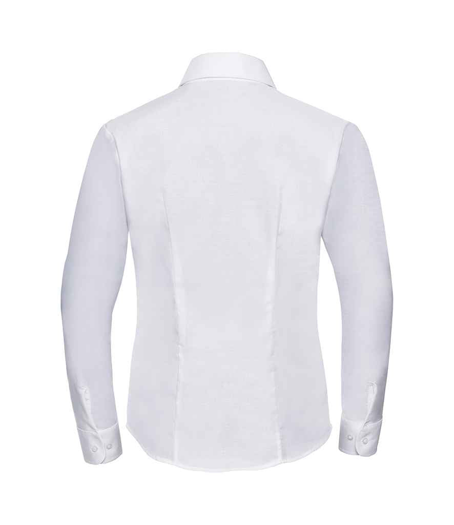 Russell Athletic Collection Ladies Long Sleeve Easy Care Oxford Shirt - White