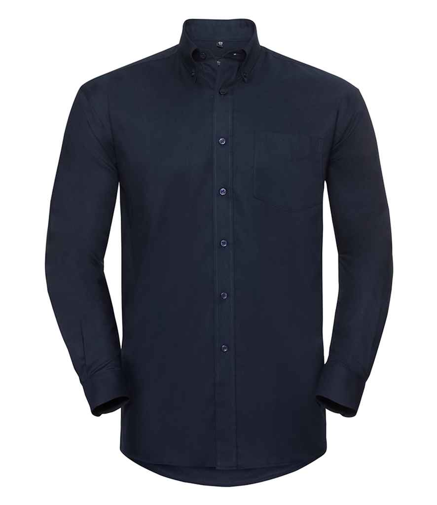 Russell Athletic Collection Long Sleeve Easy Care Oxford Shirt - Bright Navy