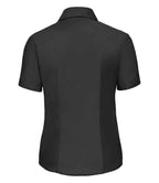 Russell Athletic Collection Ladies Short Sleeve Easy Care Oxford Shirt - Black