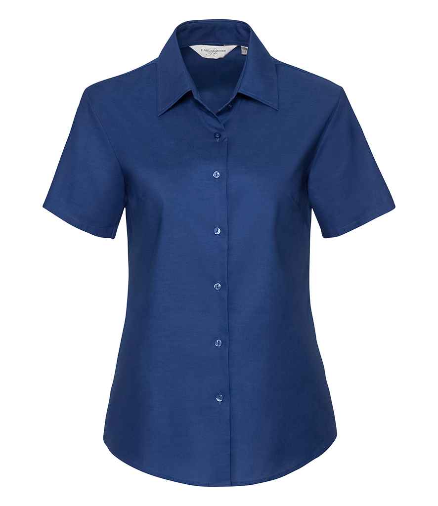Russell Athletic Collection Ladies Short Sleeve Easy Care Oxford Shirt - Bright Royal