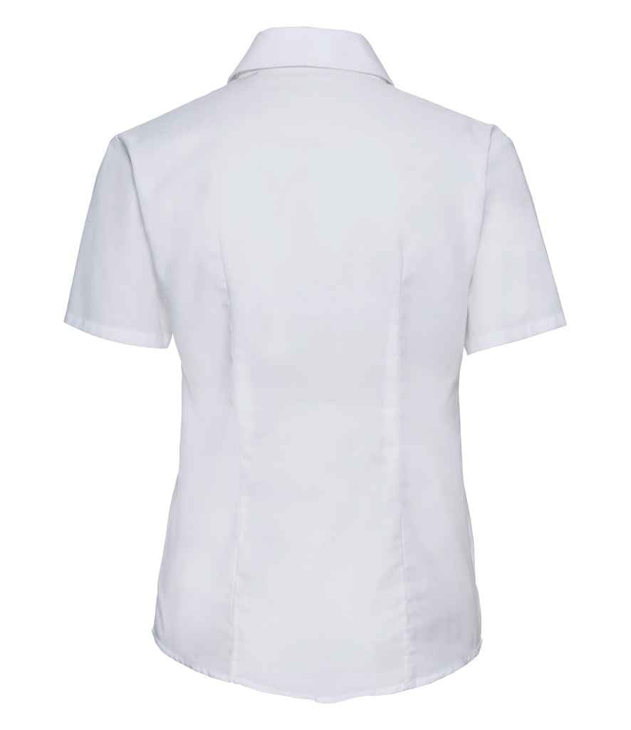 Russell Athletic Collection Ladies Short Sleeve Easy Care Oxford Shirt - White