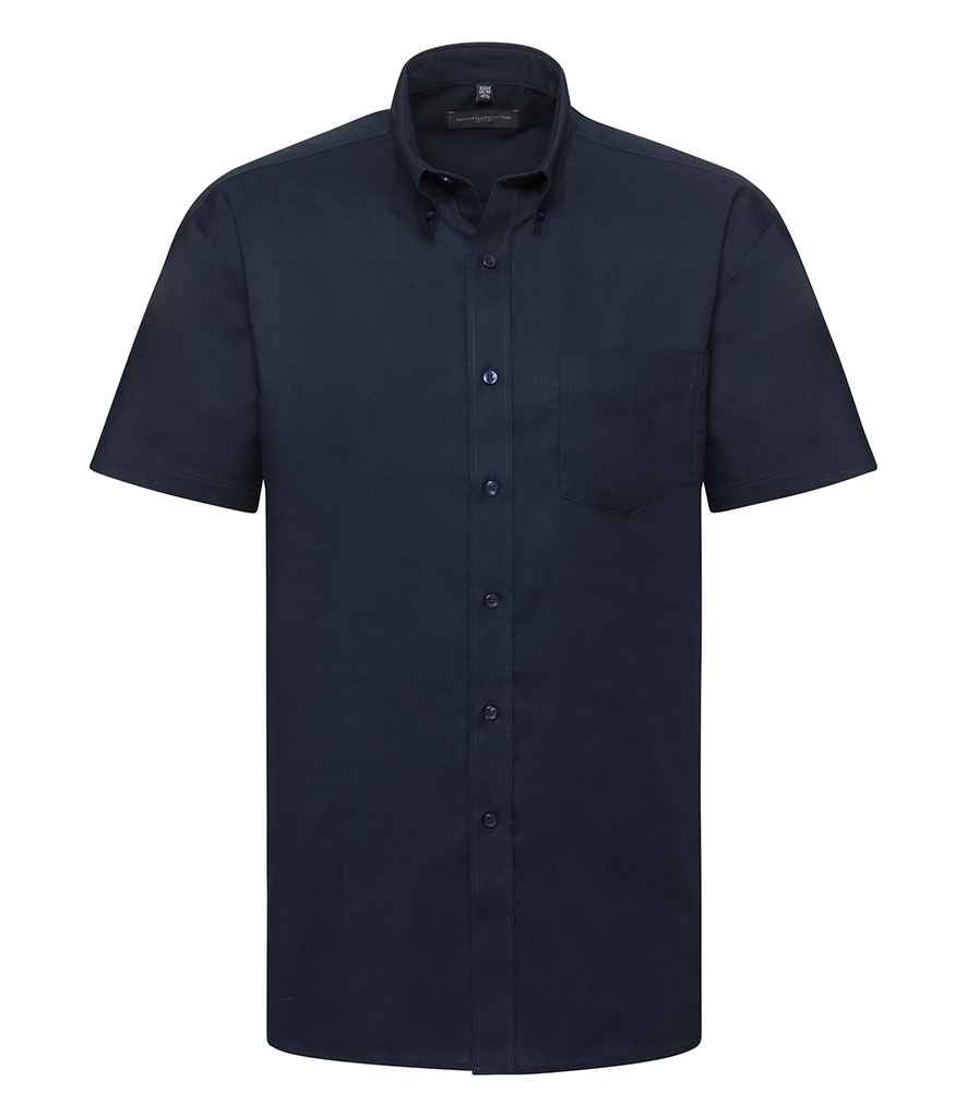 Russell Athletic Collection Short Sleeve Easy Care Oxford Shirt - Bright Navy