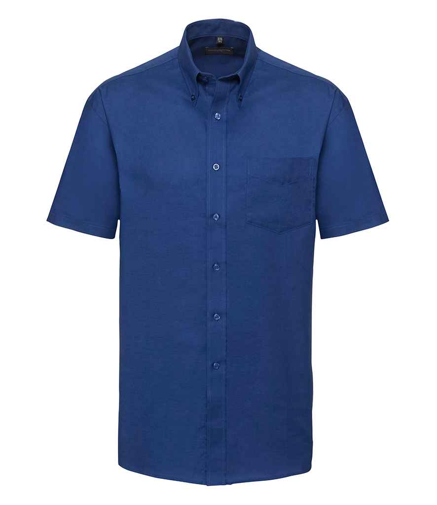 Russell Athletic Collection Short Sleeve Easy Care Oxford Shirt - Bright Royal