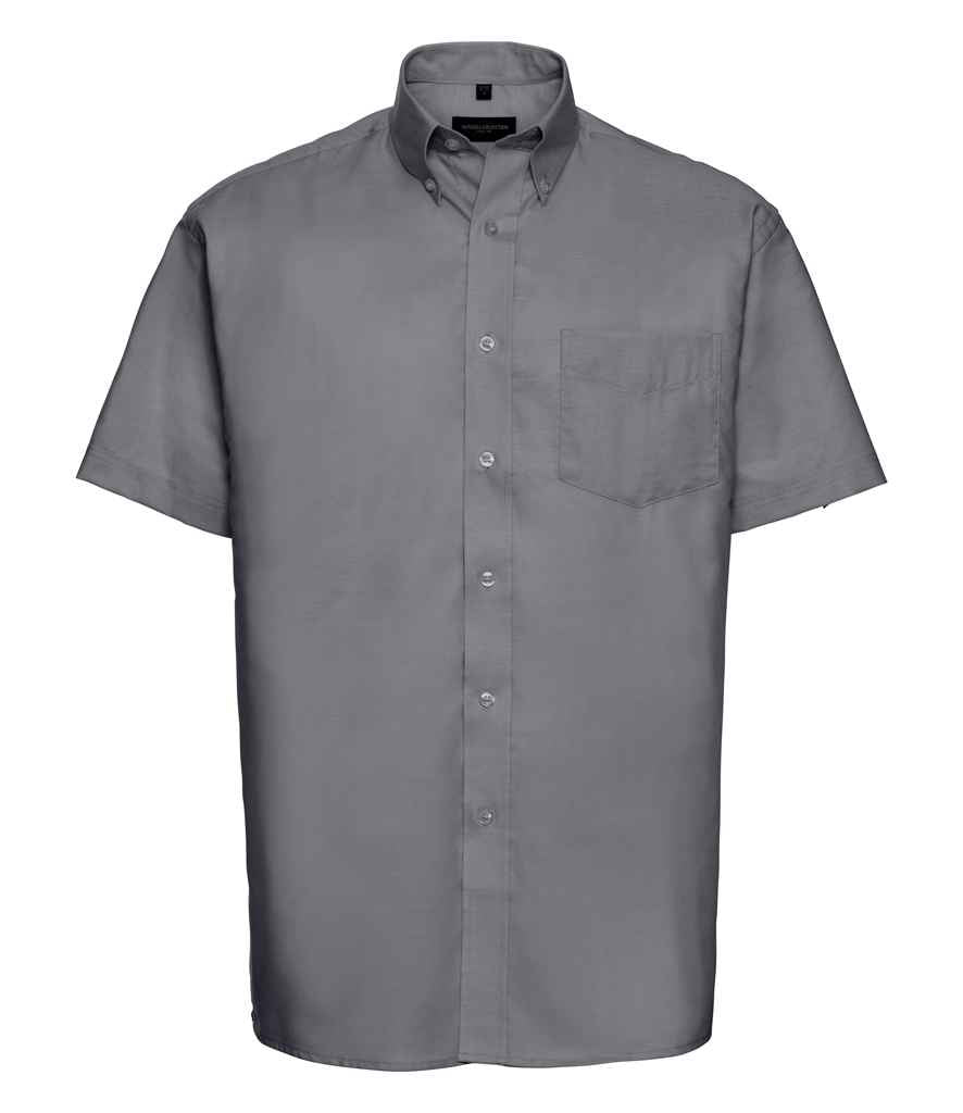 Russell Athletic Collection Short Sleeve Easy Care Oxford Shirt - Silver