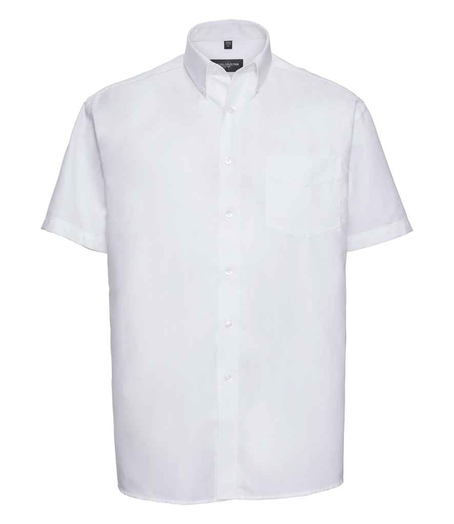 Russell Athletic Collection Short Sleeve Easy Care Oxford Shirt - White