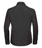Russell Athletic Collection Ladies Long Sleeve Easy Care Poplin Shirt - Black