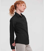 Russell Athletic Collection Ladies Long Sleeve Easy Care Poplin Shirt - Black