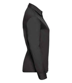 Russell Athletic Collection Ladies Long Sleeve Easy Care Poplin Shirt - Black