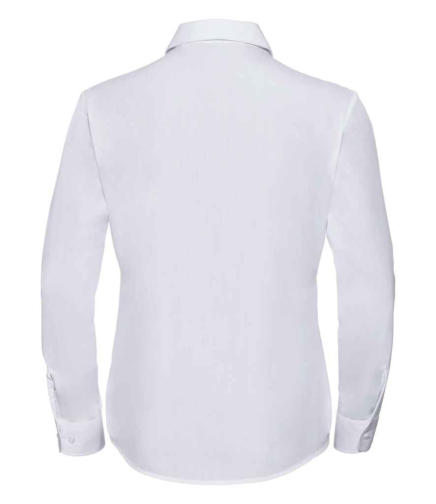 Russell Athletic Collection Ladies Long Sleeve Easy Care Poplin Shirt - White