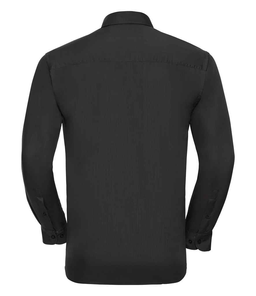 Russell Athletic Collection Long Sleeve Easy Care Poplin Shirt - Black