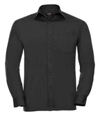 Russell Athletic Collection Long Sleeve Easy Care Poplin Shirt - Black