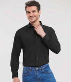 Russell Athletic Collection Long Sleeve Easy Care Poplin Shirt - Black