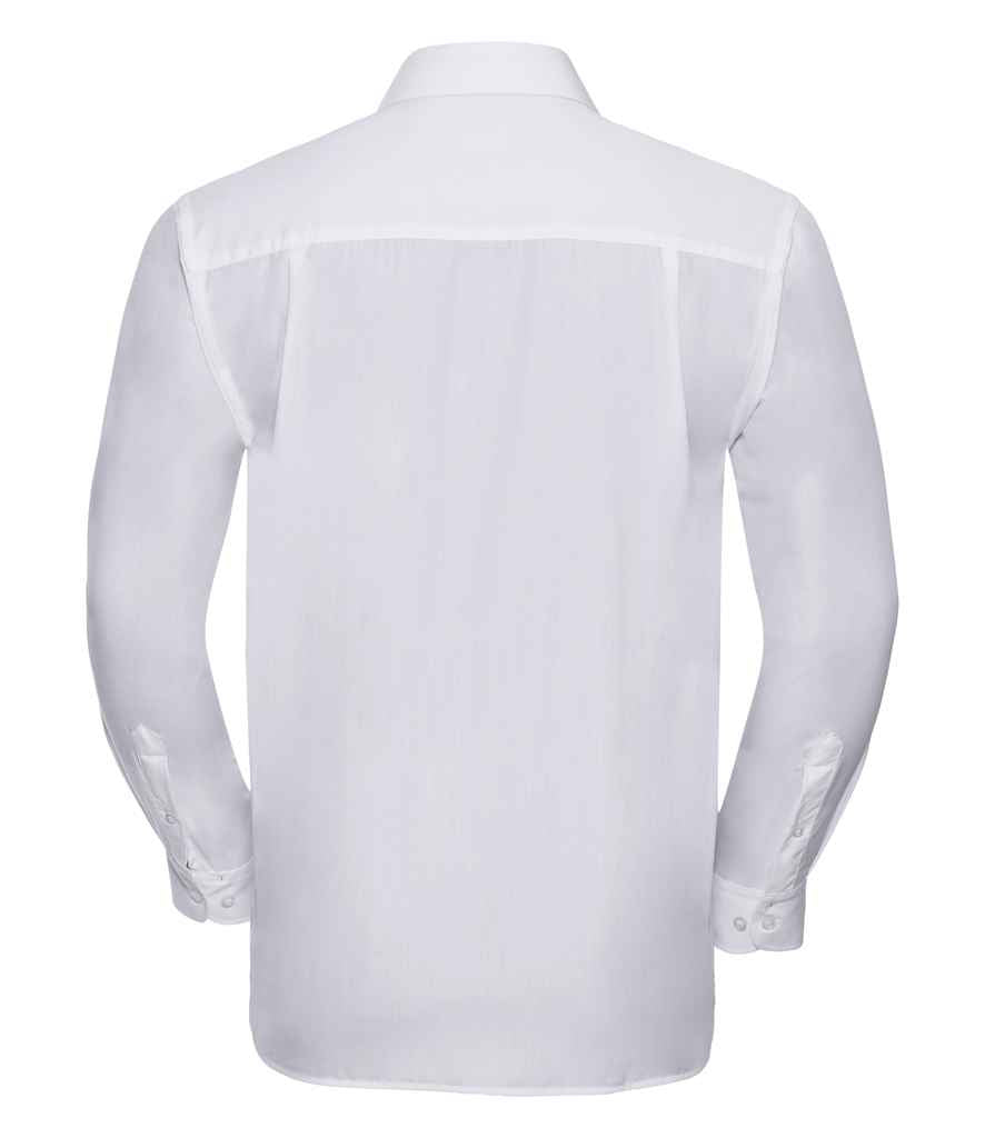 Russell Athletic Collection Long Sleeve Easy Care Poplin Shirt - White