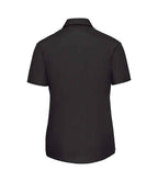 Russell Athletic Collection Ladies Short Sleeve Easy Care Poplin Shirt - Black