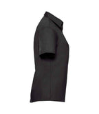 Russell Athletic Collection Ladies Short Sleeve Easy Care Poplin Shirt - Black