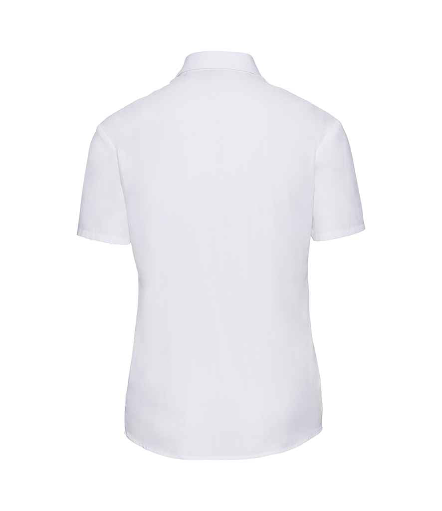 Russell Athletic Collection Ladies Short Sleeve Easy Care Poplin Shirt - White